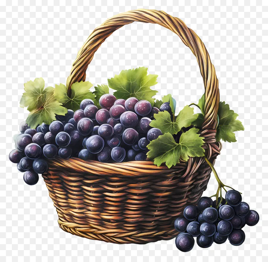 Colheita De Uva，Cesta De Uvas PNG