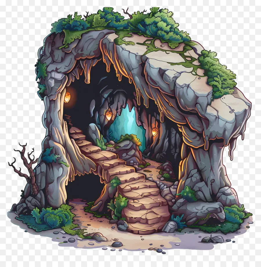 Caverna Subterrânea，Entrada Da Caverna PNG