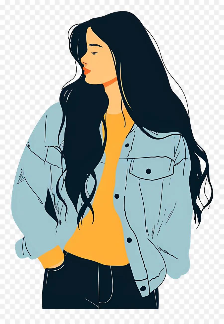 Mulher De Jeans，Roupa Casual PNG