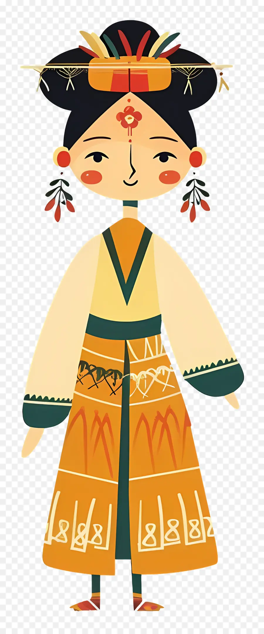 Mulher Em Traje Tradicional，Mulher Tradicional PNG