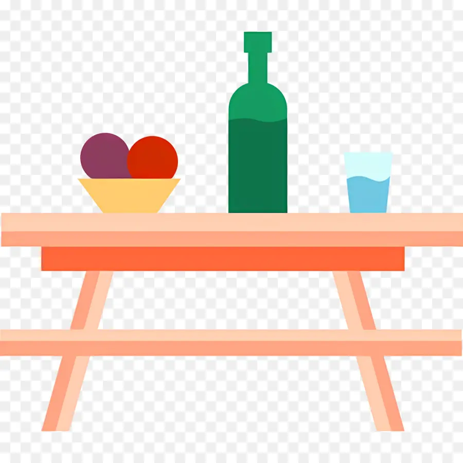 Mesa De Acampamento，Mesa Com Comida E Bebida PNG