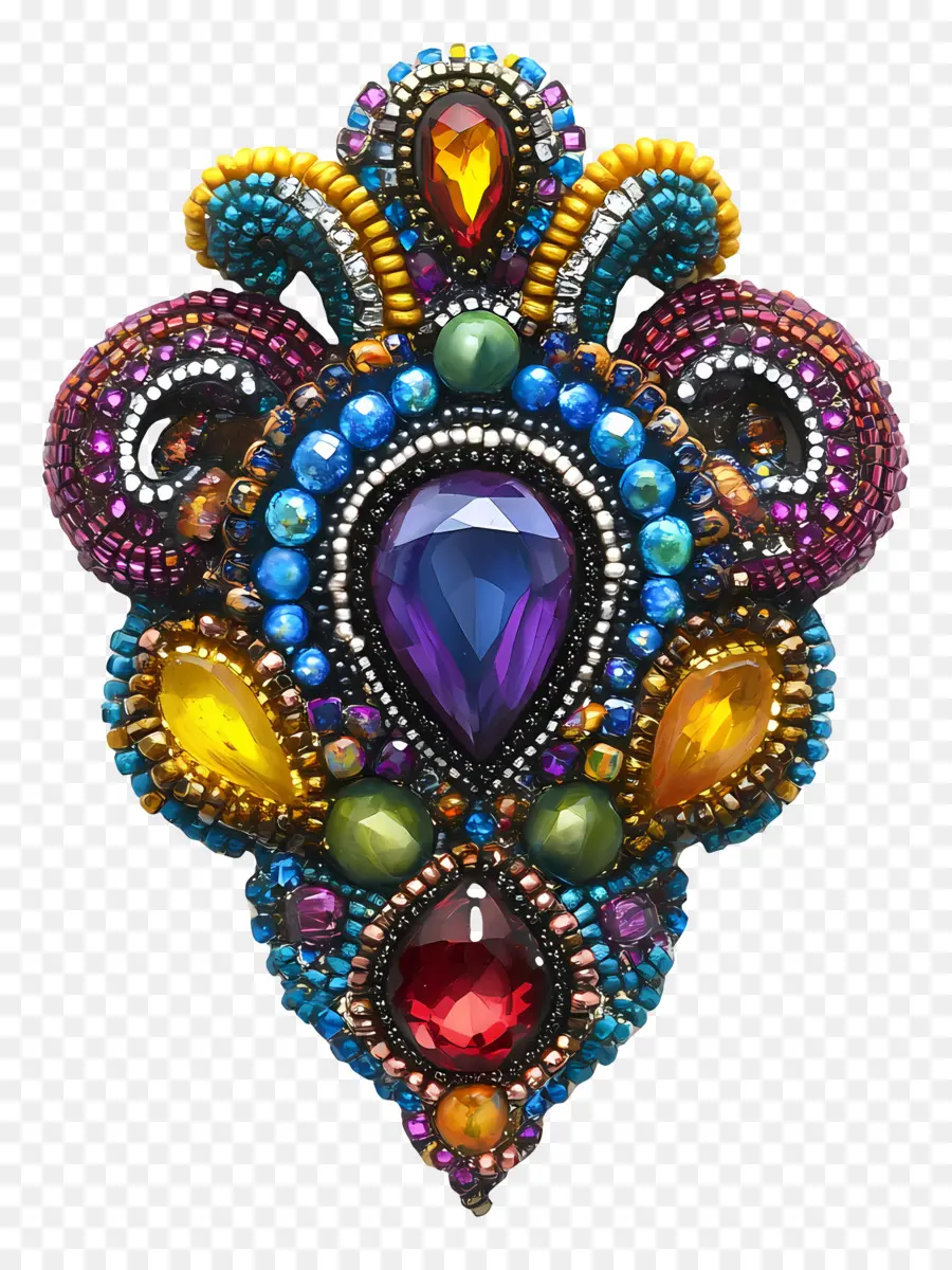 Broche，Ornamento De Joia Com Miçangas PNG