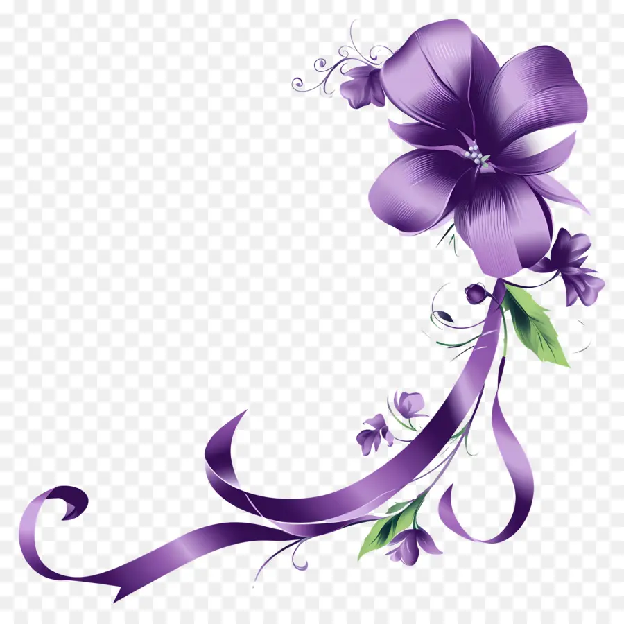 Roxo，Canto Floral Roxo PNG