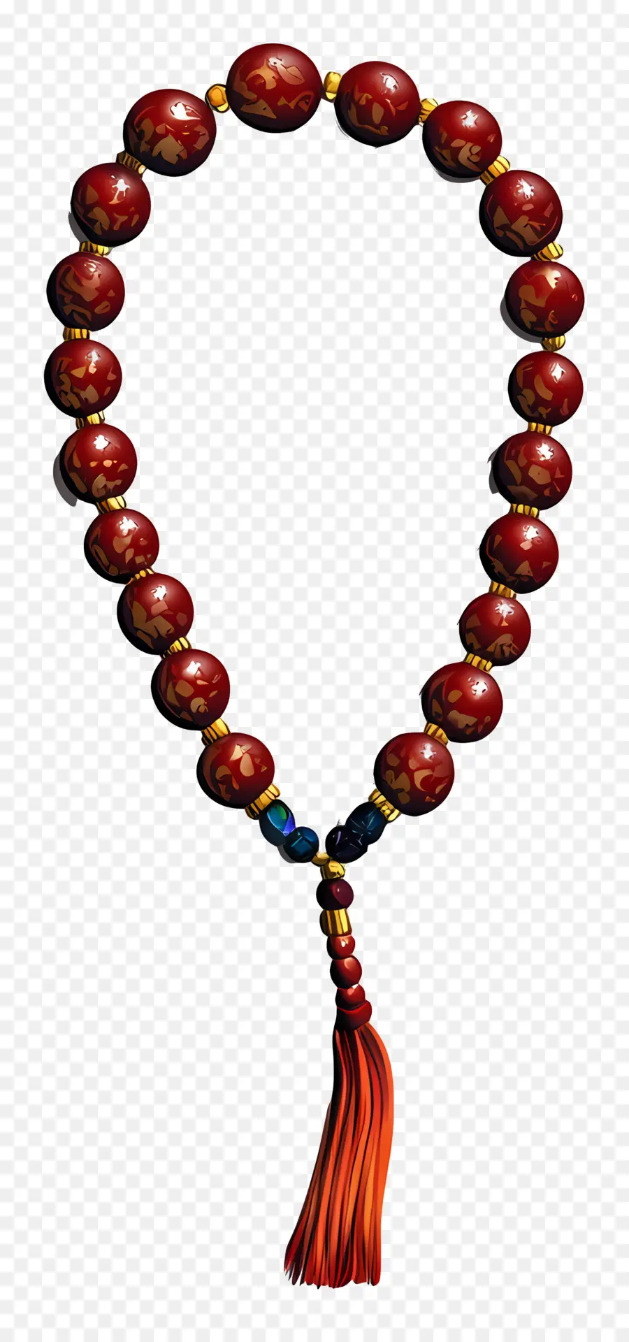 Tasbih，Colar De Miçangas Vermelhas PNG