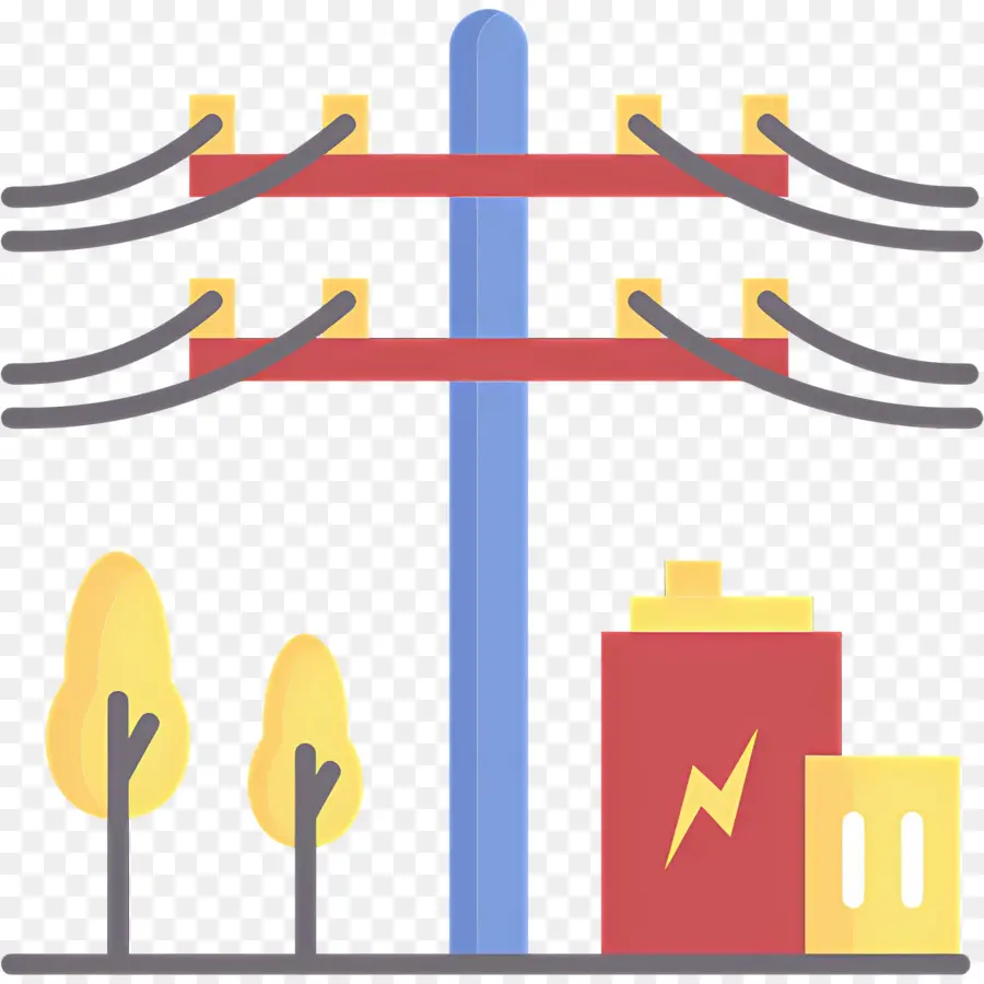 Transmissão Elétrica，Linhas De Energia PNG