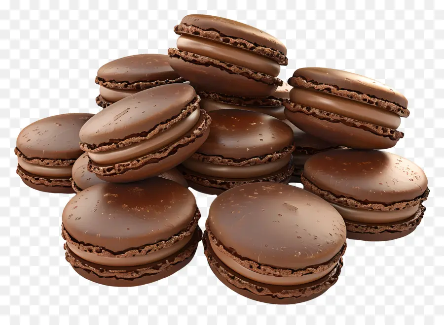 Macarons De Chocolate，Sobremesa PNG