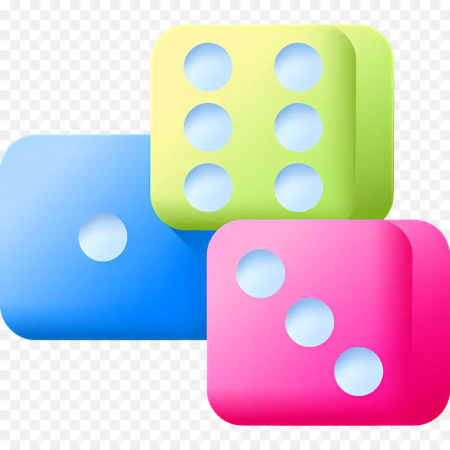 Dados De Cassino，Dados Coloridos PNG