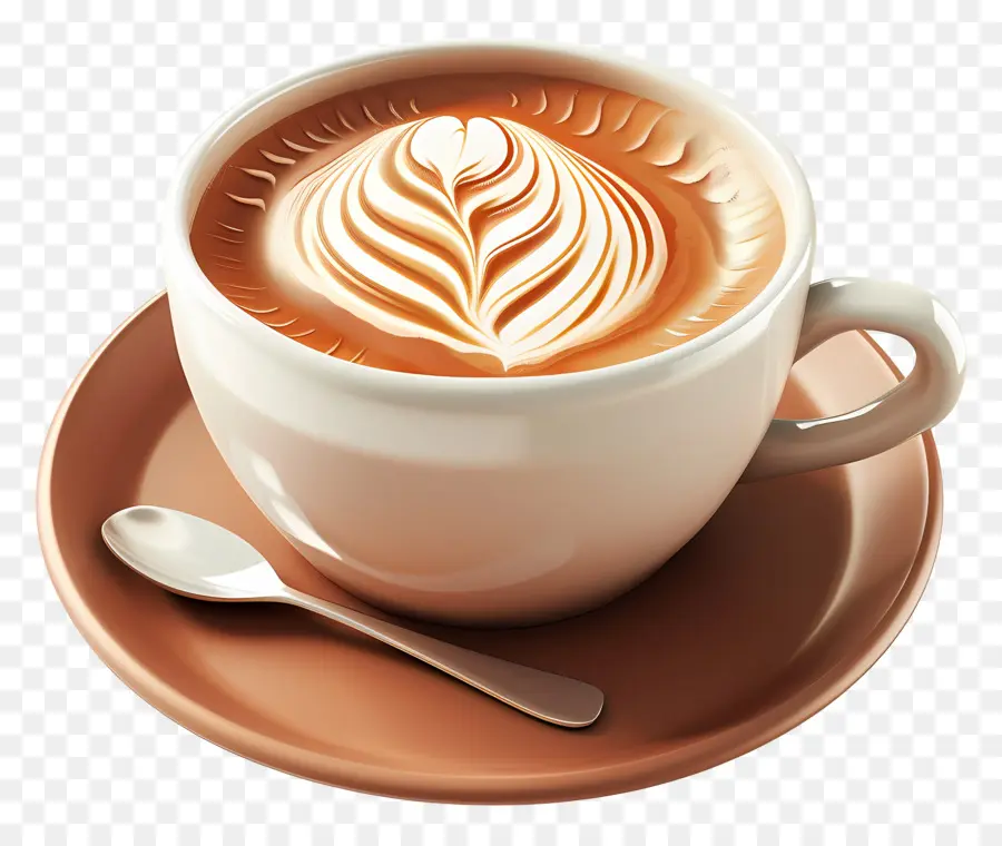 Capuccino，Arte Com Leite PNG