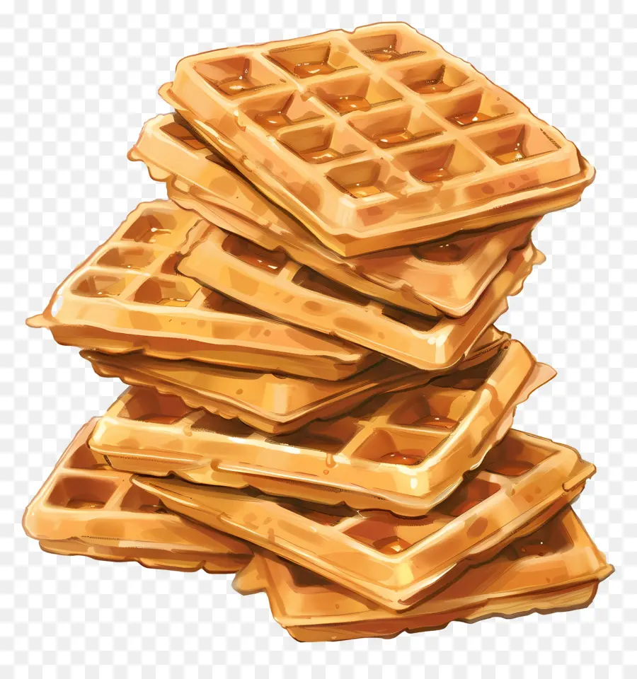 Pilha De Waffles，Waffles PNG