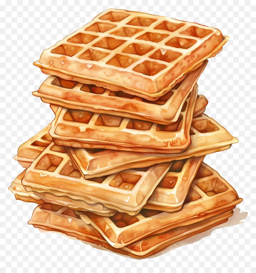 Pilha De Waffles，Waffles PNG