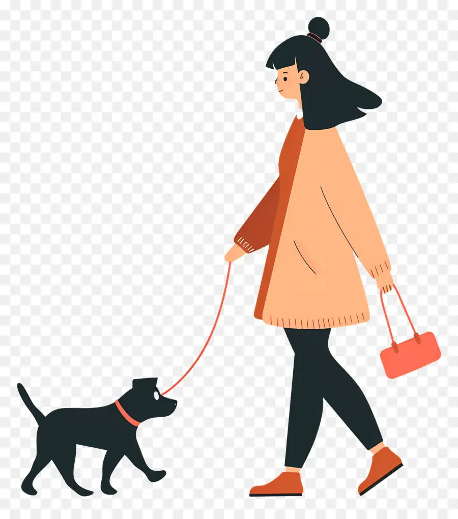 Mulher Passeando Com Cachorro，Cachorro PNG