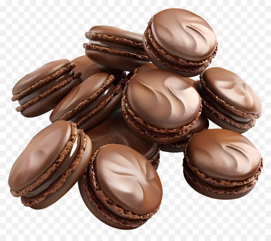 Macarons De Chocolate，Sobremesa PNG