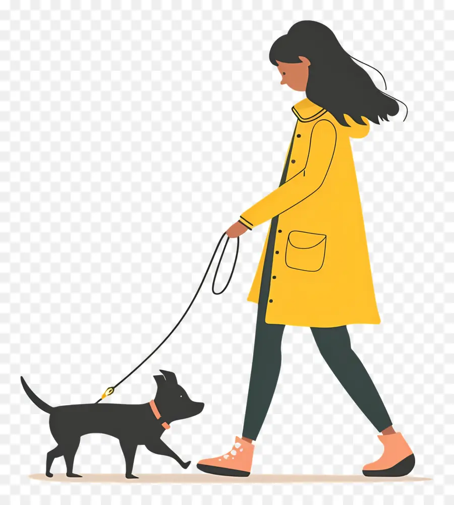 Mulher Passeando Com Cachorro，Menina Passeando Com Cachorro PNG