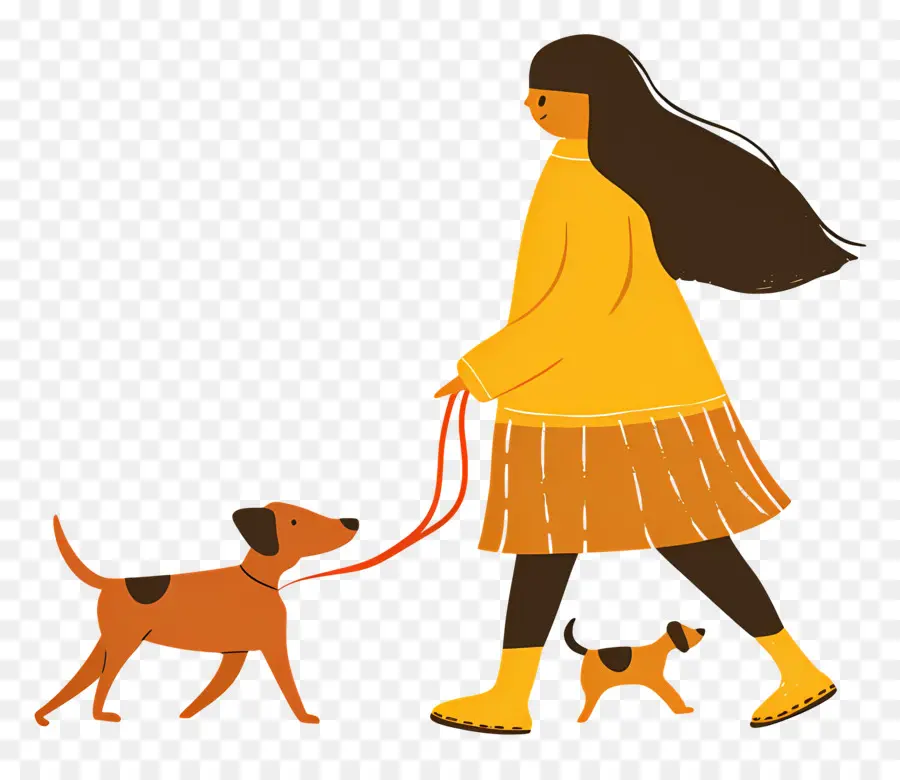 Mulher Passeando Com Cachorro，Menina Passeando Com Cachorro PNG