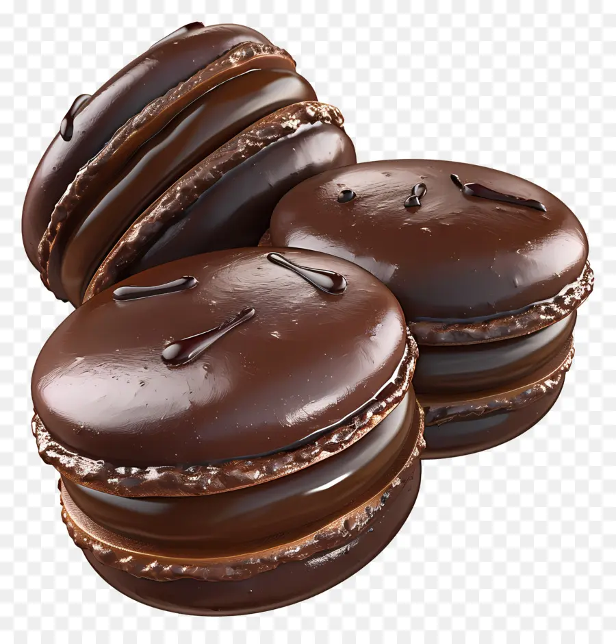 Macarons De Chocolate，Sobremesa PNG