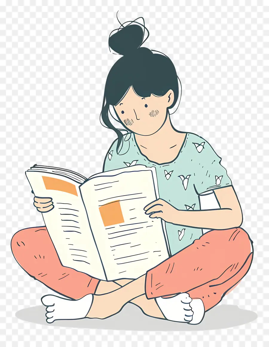 Menina Lendo Jornal，Menina Lendo PNG