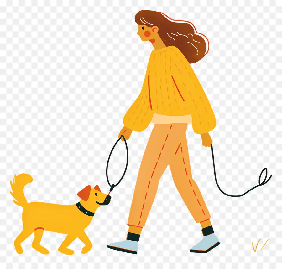 Mulher Passeando Com Cachorro，Menina Passeando Com Cachorro PNG