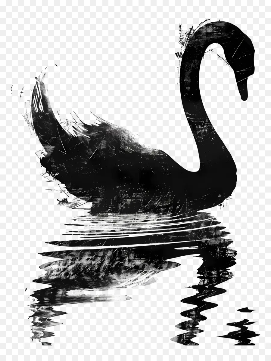 Silhueta De Cisne，Cisne Negro PNG