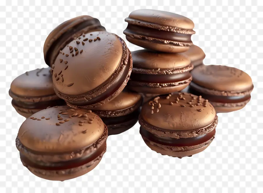 Macarons De Chocolate，Sobremesa PNG