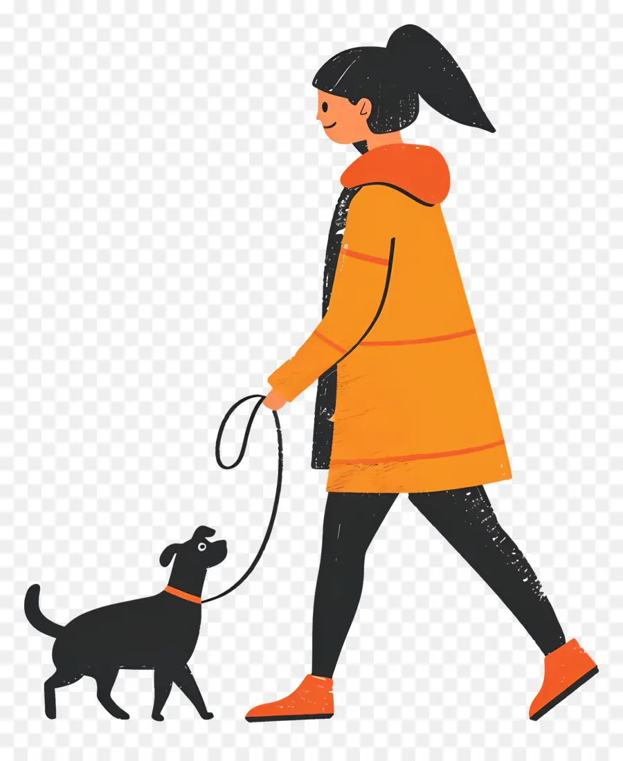 Mulher Passeando Com Cachorro，Menina Passeando Com Cachorro PNG