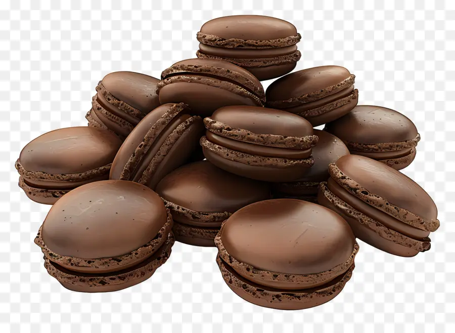 Macarons De Chocolate，Sobremesa PNG