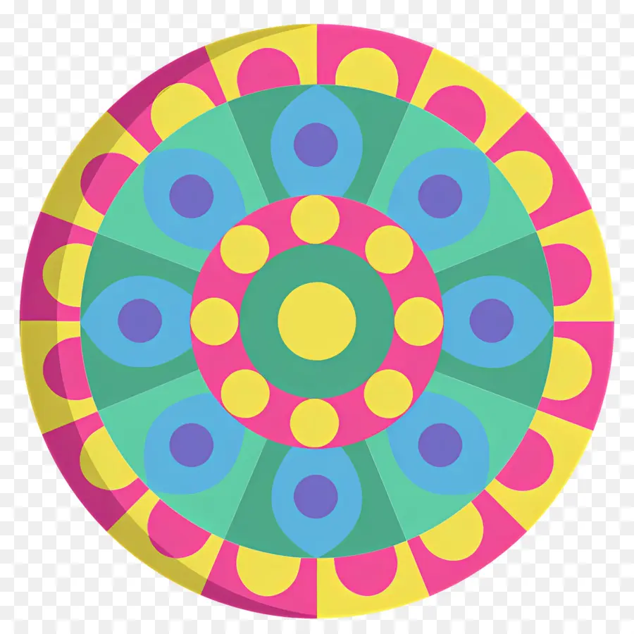 Mandala，Mandala Colorida PNG