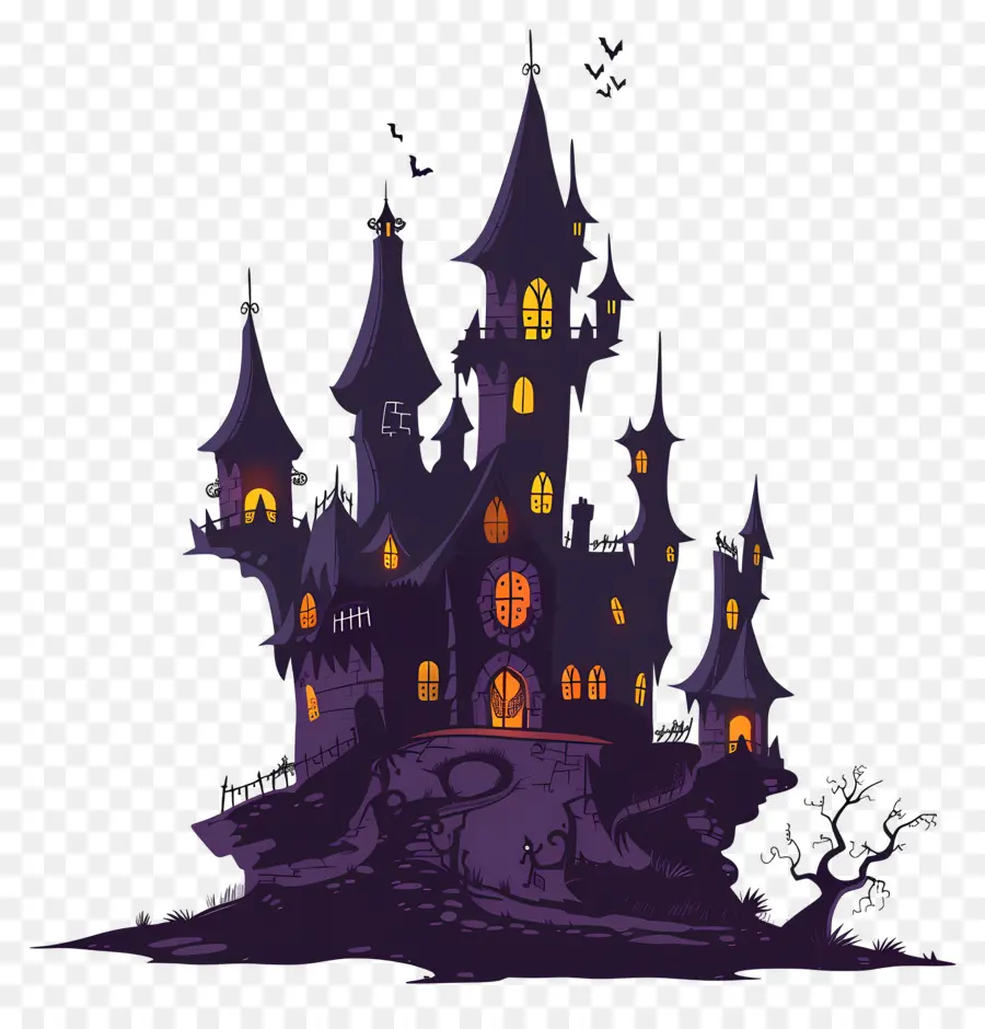 Castelo Assustador De Halloween，Casa Assombrada PNG