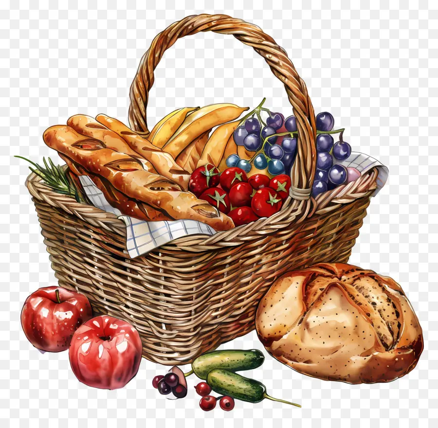 Cesta De Comida，Cesta De Frutas PNG