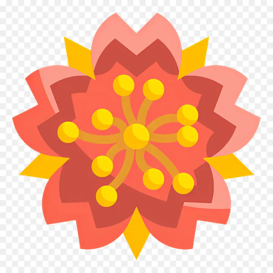 Mandala，Flor Vermelha PNG