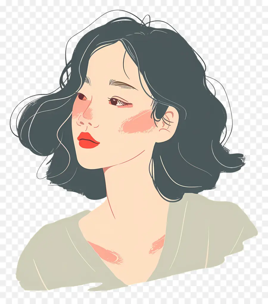 Mulher Coreana，Mulher Ilustrada PNG