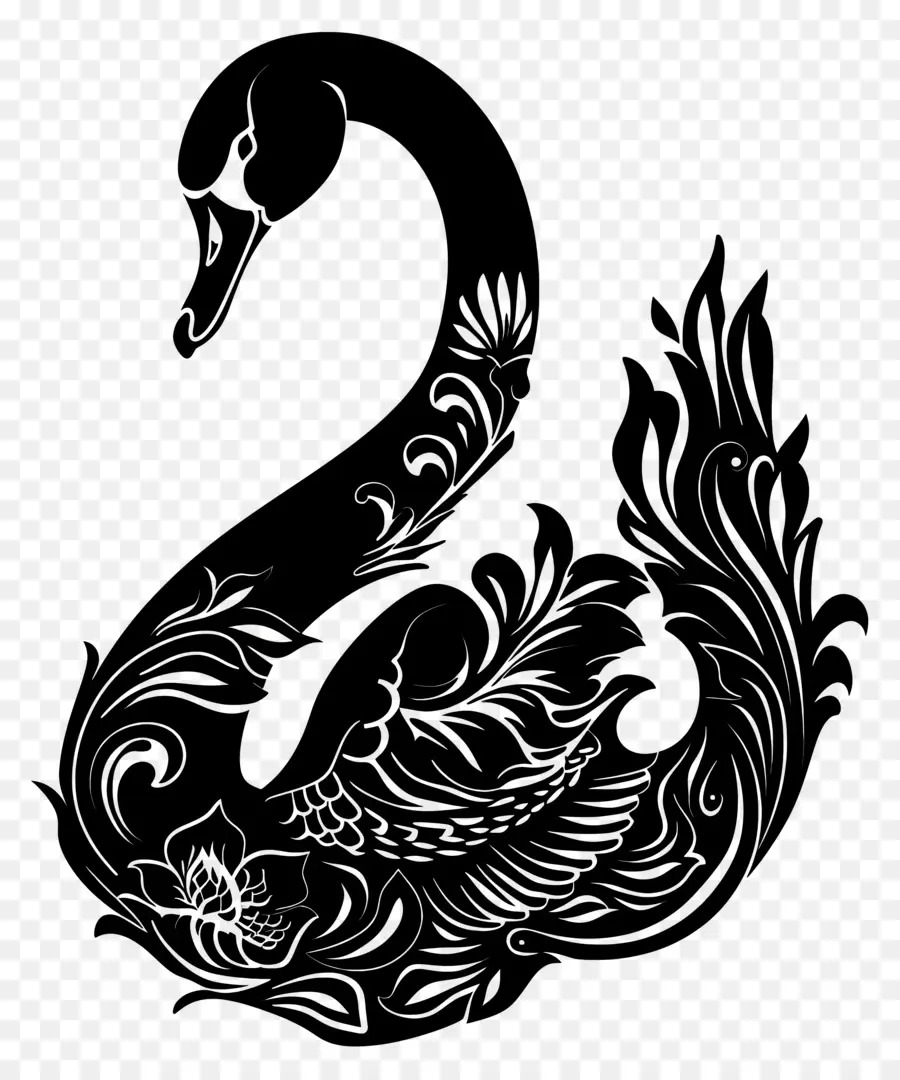 Silhueta De Cisne，Cisne Negro PNG