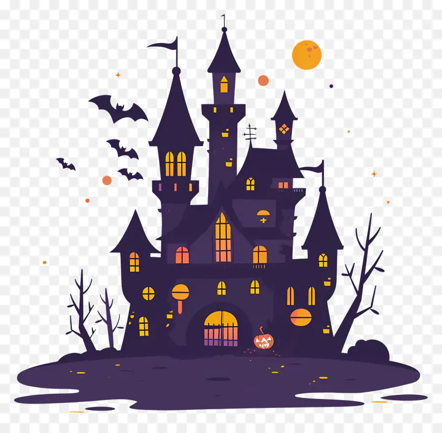 Castelo Assustador De Halloween，Casa Assombrada PNG