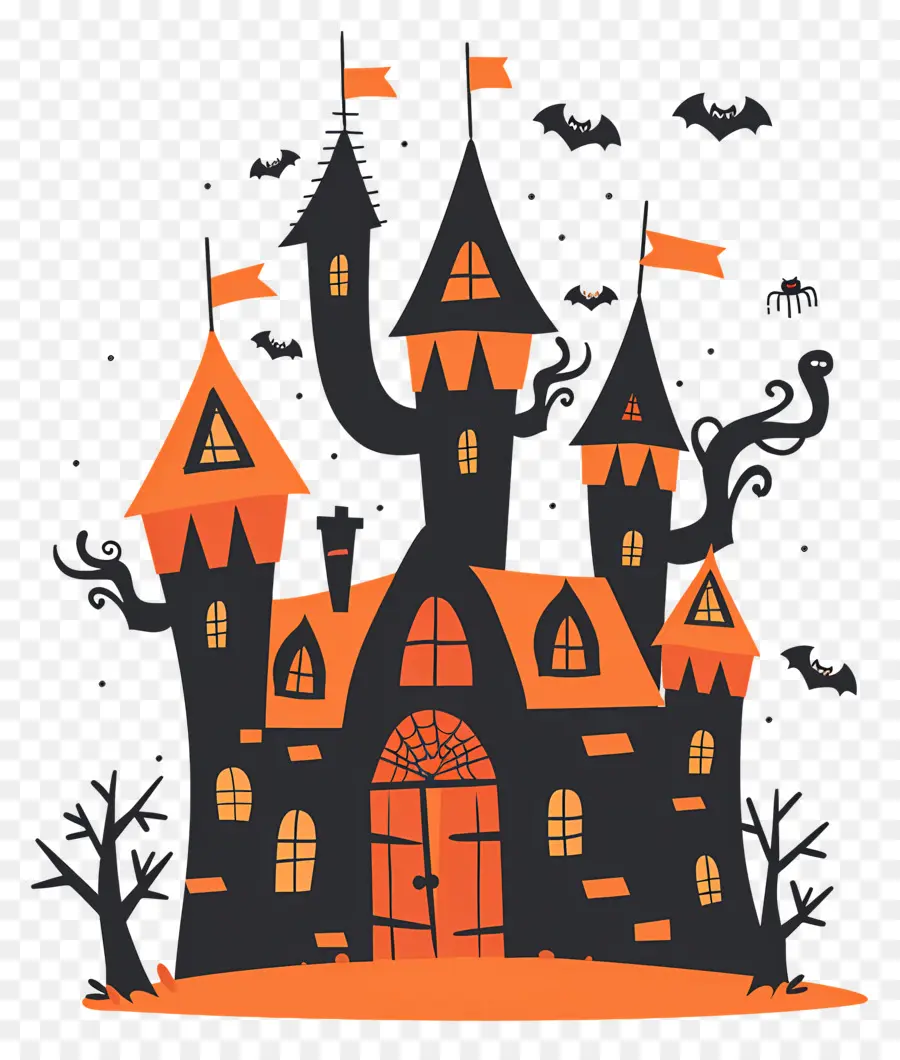 Castelo Assustador De Halloween，Casa Assombrada PNG