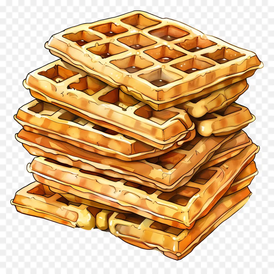 Pilha De Waffles，Waffles PNG