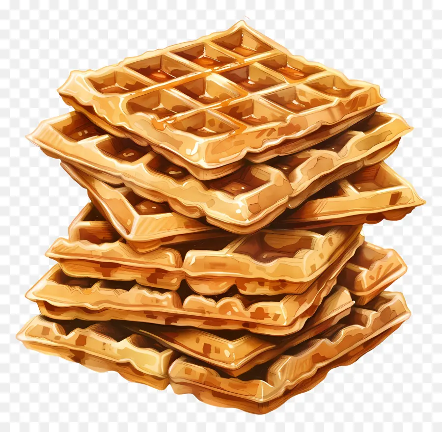 Pilha De Waffles，Waffles PNG