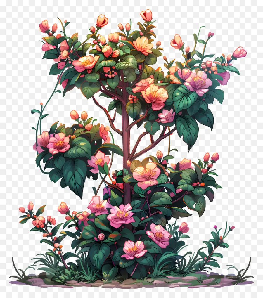 Arbusto Com Flores，Planta Com Flores PNG