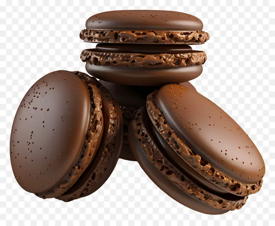 Macarons De Chocolate，Sobremesa PNG