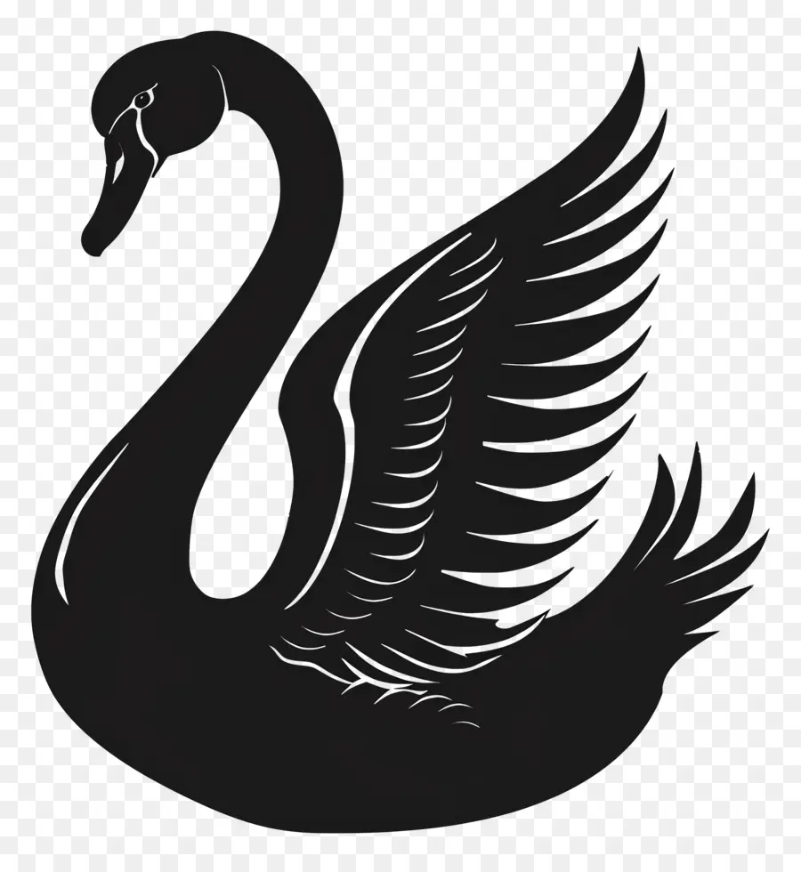 Silhueta De Cisne，Cisne PNG