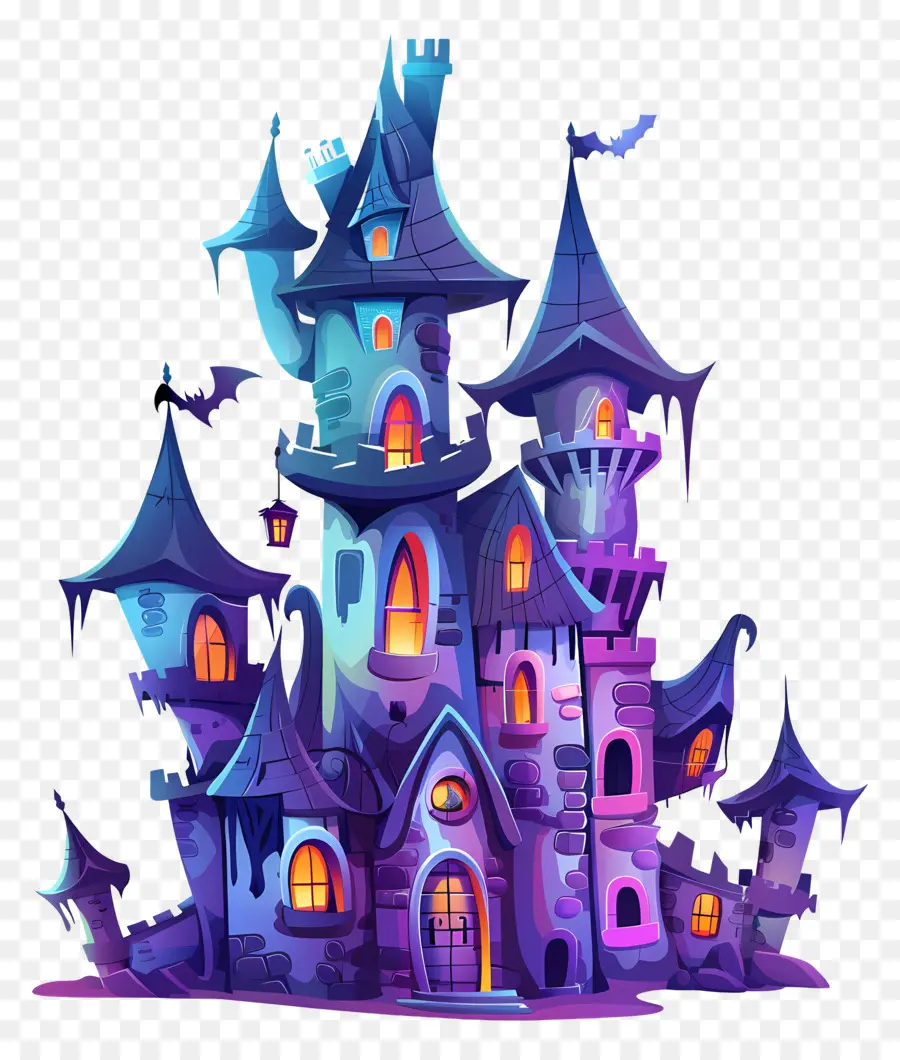 Castelo Assustador De Halloween，Casa Assombrada PNG