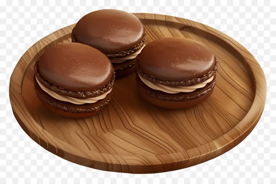 Macarons De Chocolate，Sobremesa PNG