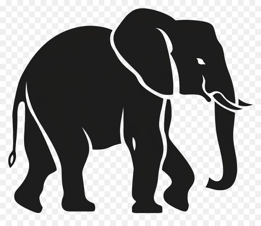 Silhueta De Elefante，Animais Selvagens PNG