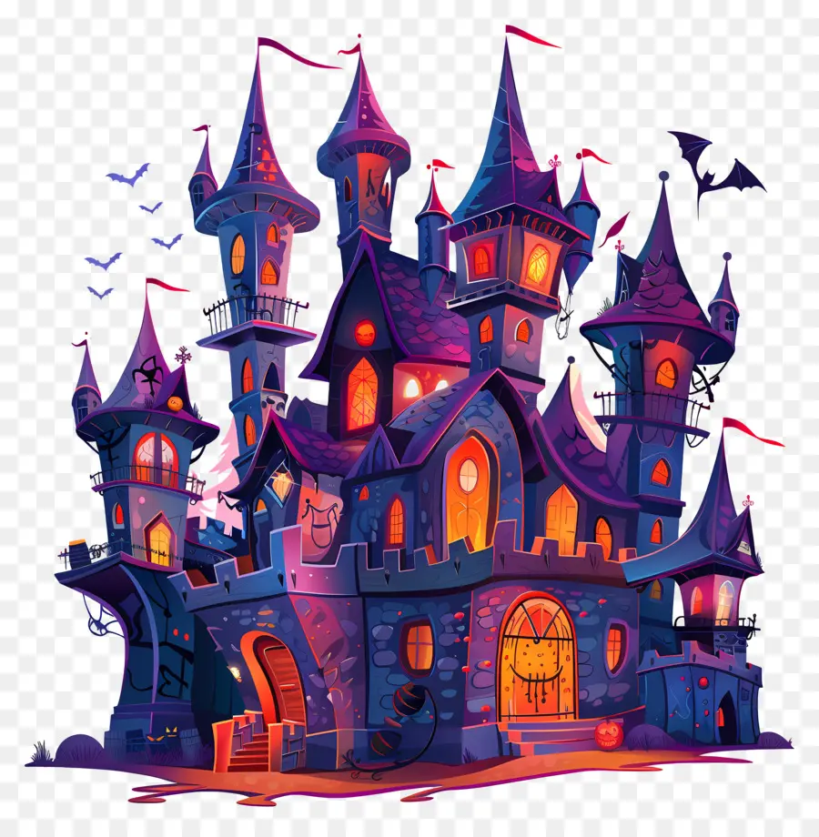 Castelo Assustador De Halloween，Casa Assombrada PNG