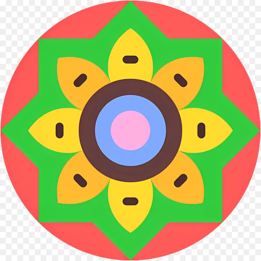 Mandala，Mandala Colorida PNG