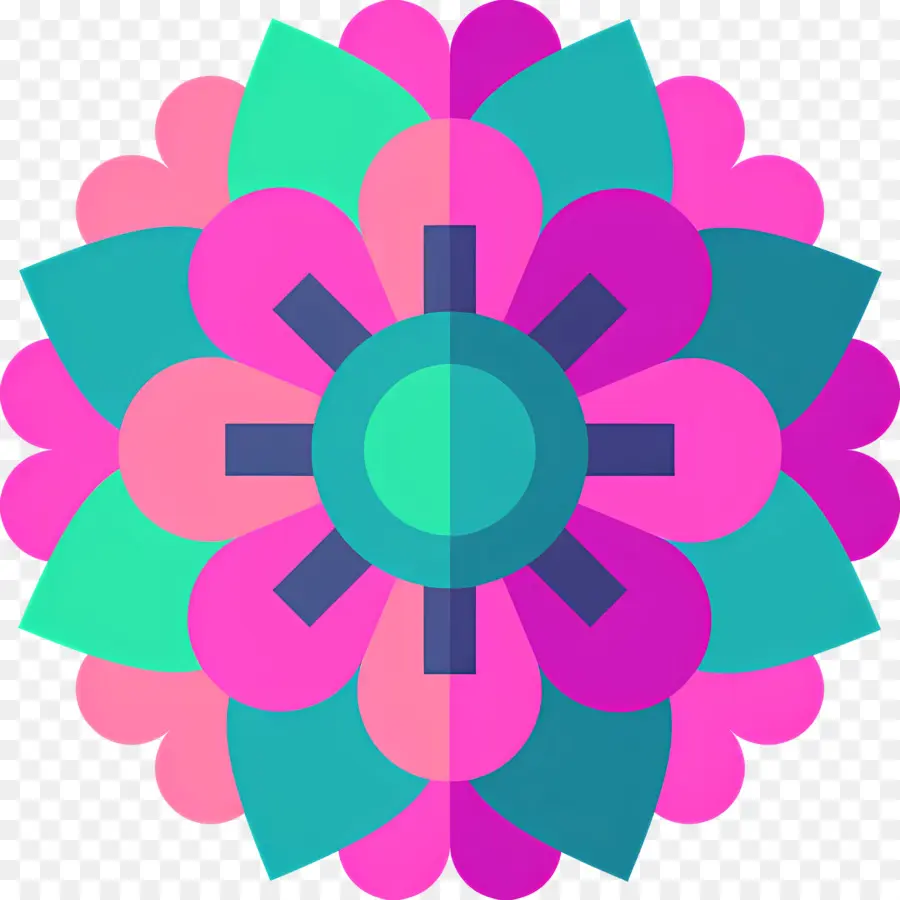 Mandala，Flor Colorida PNG