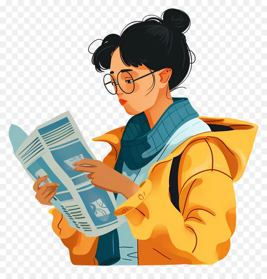 Menina Lendo Jornal，Mulher Lendo Jornal PNG