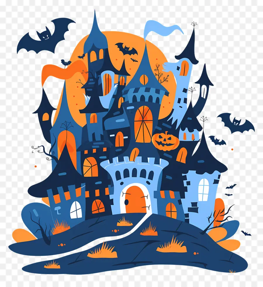 Castelo Assustador De Halloween，Castelo Assombrado PNG