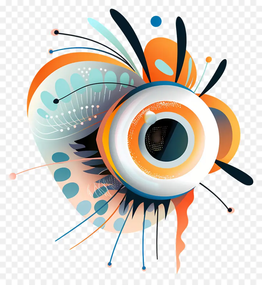 Estranho Globo Ocular Voador，Olho Abstrato PNG