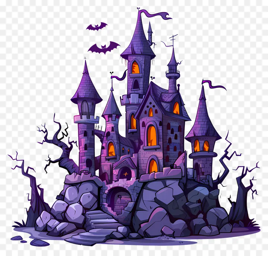 Castelo Assustador De Halloween，Casa Assombrada PNG