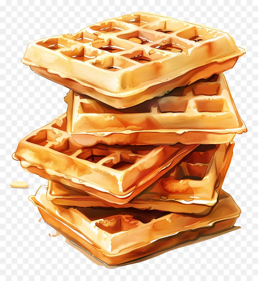 Pilha De Waffles，Waffles PNG