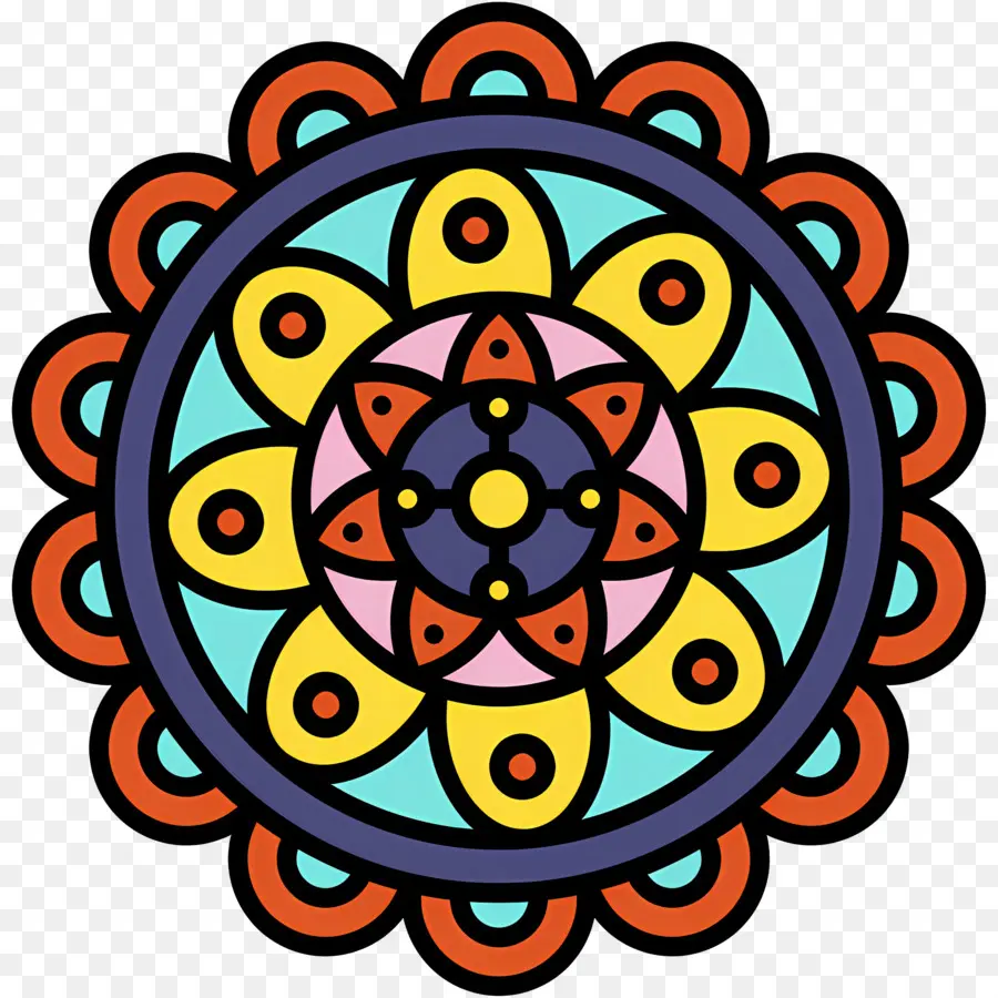 Mandala，Colorido PNG